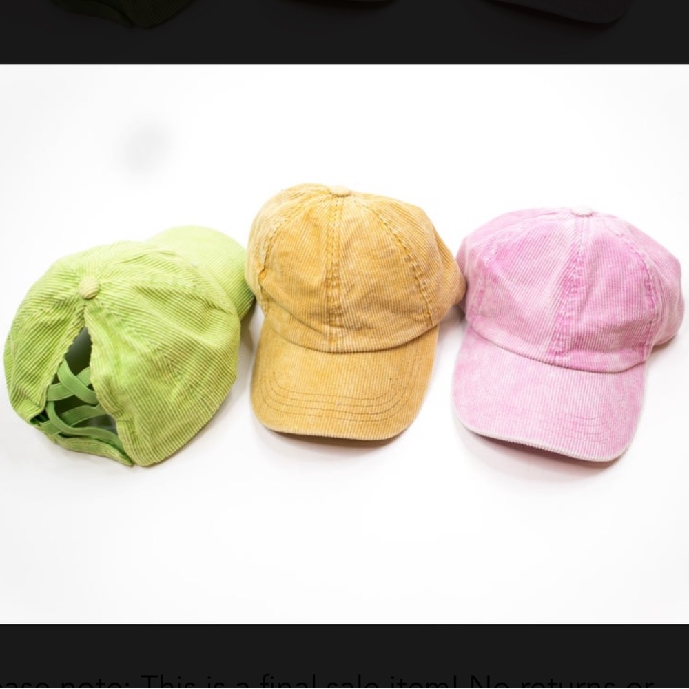 NWT CC Criss Cross Corduroy Lime Hat